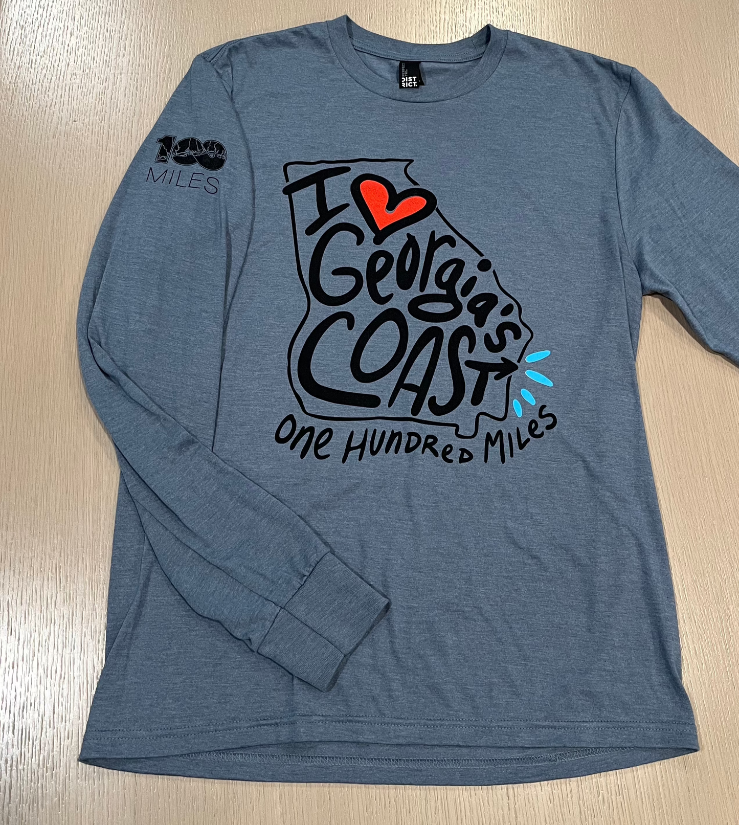 I Love GA's Coast T-Shirt - Flint Blue Long Sleeve